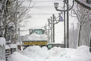 Tuyết rơi dày đặc tại Hokkaido, Nhật Bản. (Ảnh: Kyodo/TTXVN)