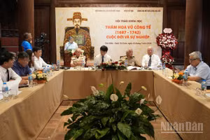 Hội thảo là diễn đàn để các nhà nghiên cứu trao đổi, làm rõ những đóng góp của Thám hoa Vũ Công Tể đối với lịch sử, giáo dục và văn hóa dân tộc. (Ảnh: Hồng Quân)