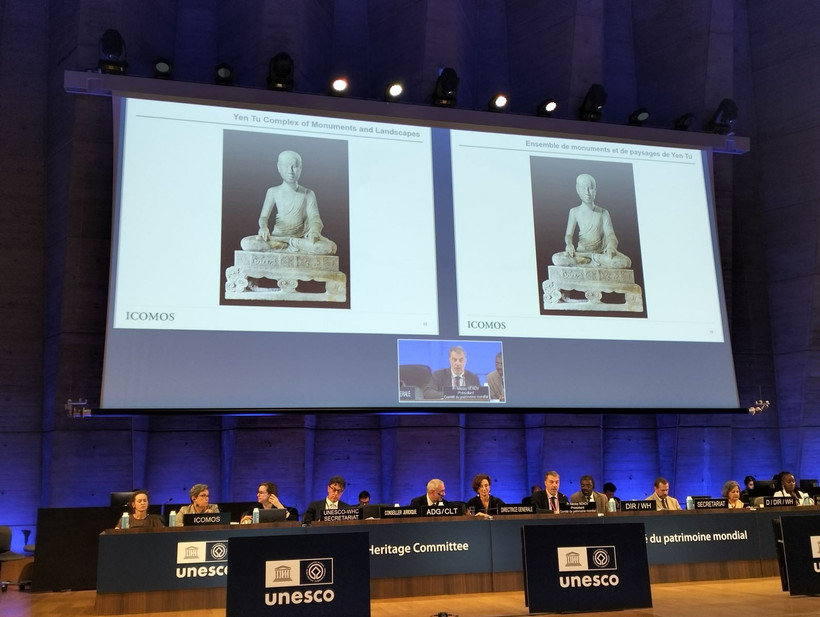 Quần thể di tích và danh lam thắng cảnh Yên Tử - Vĩnh Nghiêm - Côn Sơn, Kiếp Bạc được UNESCO ghi vào danh mục di sản thế giới. (Ảnh: TTXVN)