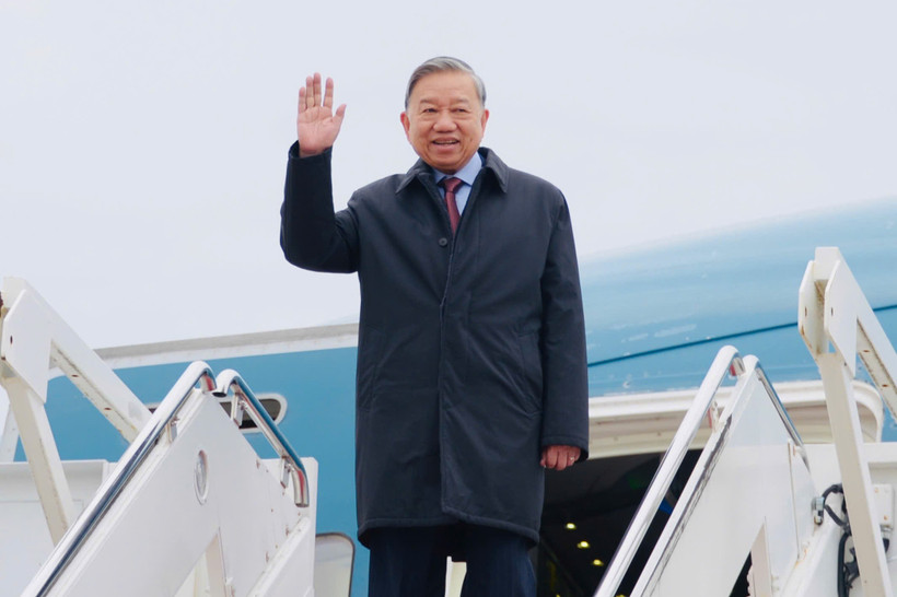 Tổng Bí thư Tô Lâm tới Hoa Kỳ, tham dự cuộc họp khai mạc Hội đồng Hòa bình về Gaza. (Ảnh: VĂN HIẾU)