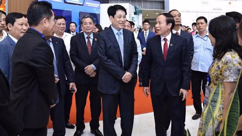 Chủ tịch nước Lương Cường dự Hội nghị Xúc tiến đầu tư Hải Phòng.