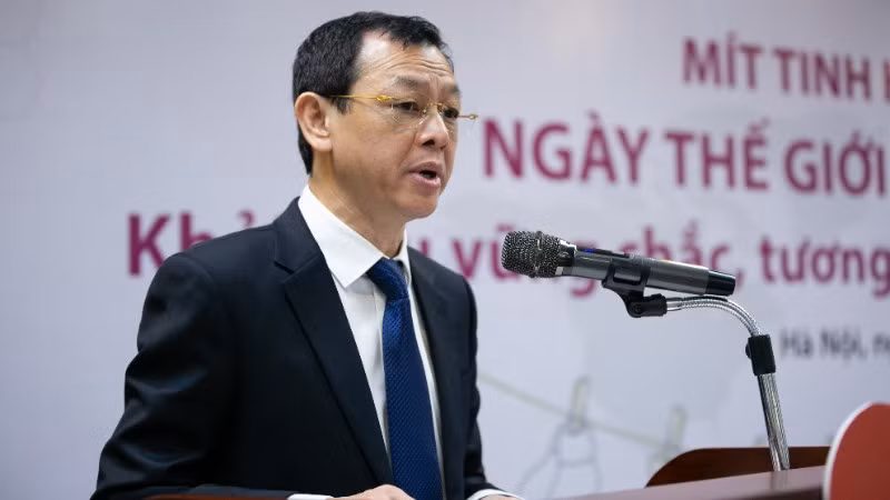 Thứ trưởng Y tế Nguyễn Tri Thức phát biểu tại lễ hưởng ứng “Ngày Thế giới vì trẻ sinh non”.