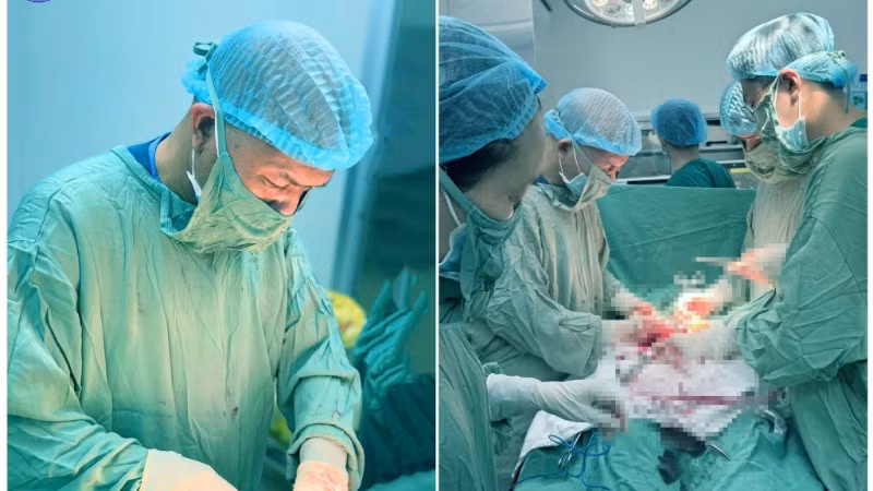 Các bác sĩ phẫu thuật bảo toàn tính mạng cho cả mẹ và con. 