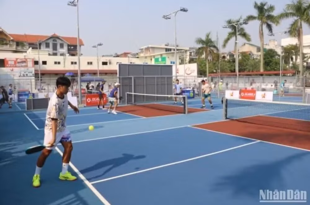 Vận động viên thi đấu tại Giải vô địch Pickleball các Câu lạc bộ quốc gia. (Ảnh: MAI TÚ)