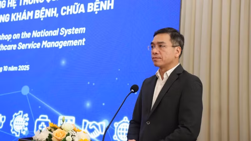 Tiến sĩ, bác sĩ Hà Anh Đức, Cục trưởng Cục Quản lý Khám, chữa bệnh Bộ Y tế phát biểu.
