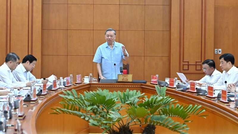 Tổng Bí thư Tô Lâm phát biểu tại cuộc họp Thường trực Ban Chỉ đạo Trung ương về phòng, chống tham nhũng, lãng phí, tiêu cực. (Ảnh ĐĂNG KHOA)