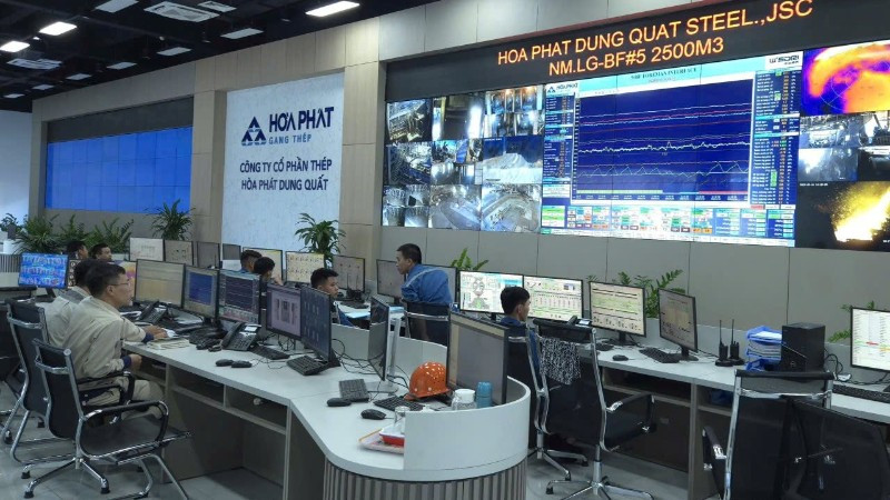 Phòng điều hành sản xuất tại Công ty cổ phần thép Hòa Phát Dung Quất, tỉnh Quảng Ngãi. (Ảnh MINH KHÔI)