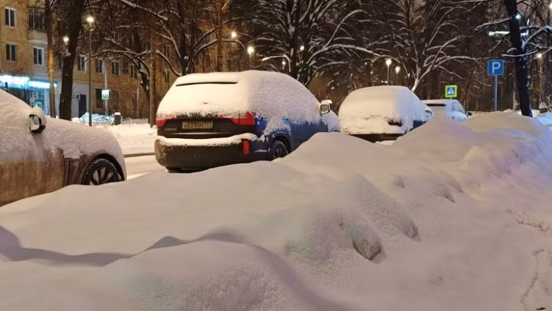 Bão tuyết lịch sử tại Moskva, Nga. (Ảnh: Tâm Hằng/TTXVN)