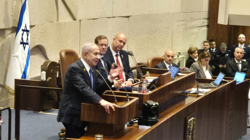 Thủ tướng Benjamin Netanyahu phát biểu tại phiên khai mạc kỳ họp mùa đông của Knesset, ngày 20/10/2025. (Ảnh: themedialine.org)