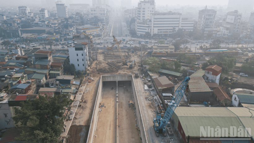 Hầm chui Kim Đồng-Giải Phóng là công trình giao thông trọng điểm của thành phố Hà Nội.