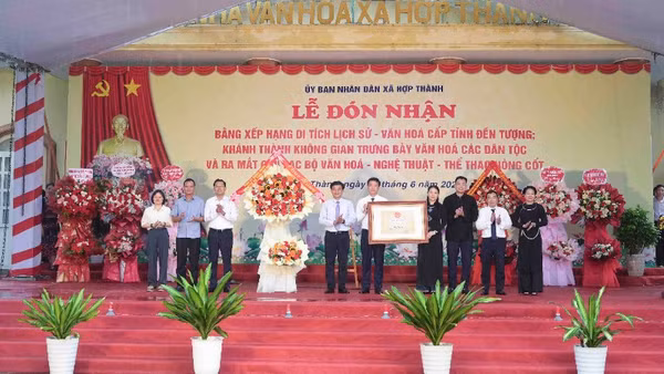 Xã Hợp Thành đón nhận Bằng xếp hạng di tích lịch sử-văn hóa cấp tỉnh Đền Tượng.