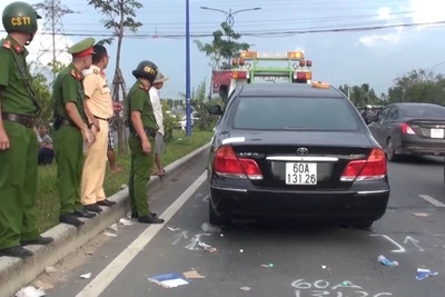 Hiện trường vụ việc trên đường Đặng Văn Trơn ngày 12-6-2019.