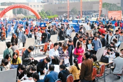 Một hội chợ việc làm ở Trung Quốc.