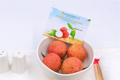 Vải thiều Lục Ngạn lên máy bay Vietnam Airlines