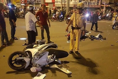 Hiện trường vụ tai nạn.