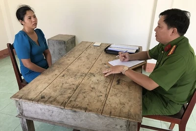 Đối tượng Thu tại cơ quan công an.