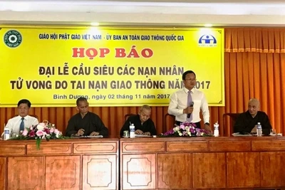 Buổi họp báo thông tin về Đại lễ cầu siêu nạn nhân tử vong do TNGT năm 2017.