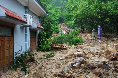 Cảnh tan hoang sau trận lũ quét ở Vân Đồn (Quảng Ninh). Ảnh: Nguyễn Thành
