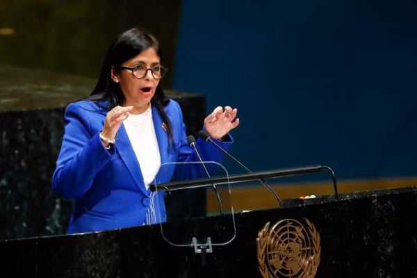 Phó Tổng thống Venezuela Delcy Rodriguez phát biểu tại Khóa họp 74 của Đại hội đồng Liên hợp quốc, ở New York, Mỹ, ngày 27/9/2019. (Ảnh: THX/TTXVN)