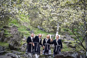 Mùa hoa lê ở thôn Khâu Tràng, xã Hồng Thái, Tuyên Quang. Ảnh: Thành Đạt