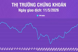 [Infographic] Thị trường chứng khoán ngày 11/5: VN-Index giảm gần 20 điểm về mức 1.895,50 điểm, dưới kháng cự tâm lý 1.900 điểm