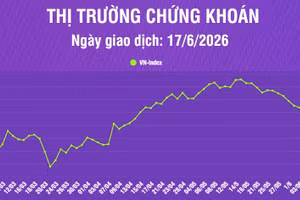 [Infographic] Chứng khoán ngày 17/6: VN-Index giảm nhẹ 1,74 điểm, thanh khoản thị trường tăng