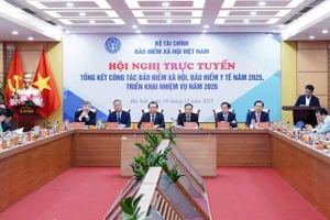 Các đại biểu dự hội nghị tổng kết tại điểm cầu Bảo hiểm xã hội Việt Nam. (Ảnh VSS)