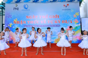 Một tiết mục văn nghệ của các em nhỏ tại chương trình. (Ảnh NFVC)