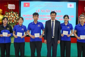 Lễ xuất cảnh cho ứng viên điều dưỡng, nhân viên chăm sóc sang làm việc tại Nhật Bản theo chương trình EPA - khóa 12, tháng 6/2025. (Ảnh Dolab)