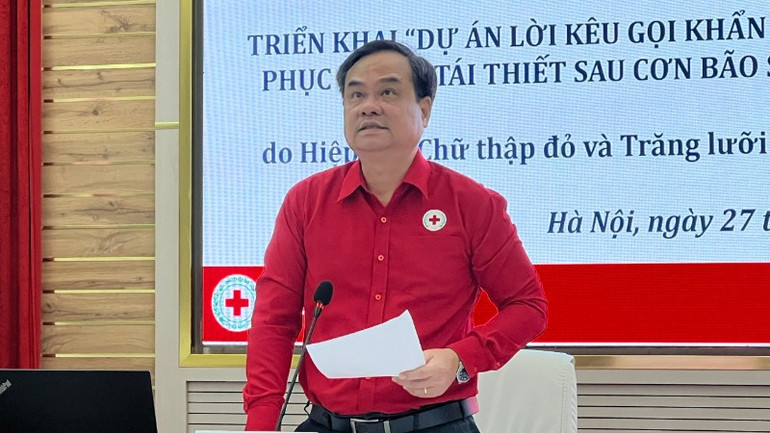 Phó Chủ tịch Trung ương Hội Chữ thập đỏ Việt Nam Vũ Thanh Lưu phát biểu. z6948985202473-dcfb47a4b58397b8c795c14b8914c64f-4781.jpg