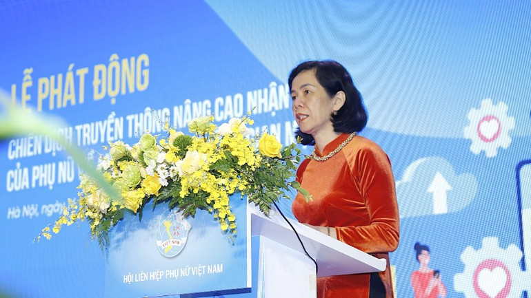 Vice ordförande för Vietnams kvinnoförbund, Nguyen Thi Minh Huong, höll öppningsanförandet. mg-8115-1-2764.jpg