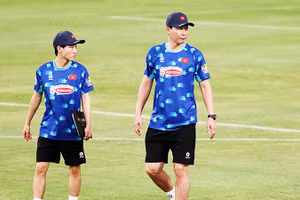 HLV Kim Sang Sik ghi dấu ấn trong những thành công của đội tuyển bóng đá nam năm 2025. Ảnh: K.MINH