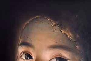 "Xung đột nội tâm", sơn dầu trên toan của họa sĩ Phạm Anh.