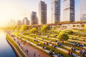 Không gian ven sông được thiết kế theo cấu trúc đa tầng.