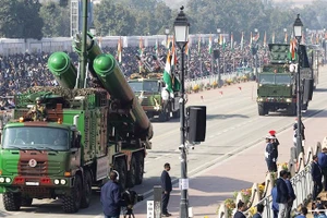 Binh sĩ tham gia lễ diễu hành Ngày Cộng hòa Ấn Độ. Ảnh: REUTERS