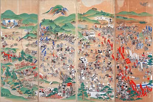 Tranh vẽ mô tả trận Sekigahara. Ảnh: BẢO TÀNG GIFU