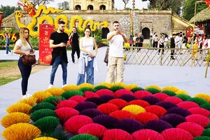 Khách du lịch tham dự chương trình Happy Tết 2026. Ảnh: NAM HẢI