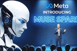 CEO của Meta Mark Zuckerberg tại buổi ra mắt AI mới của hãng. Ảnh: META