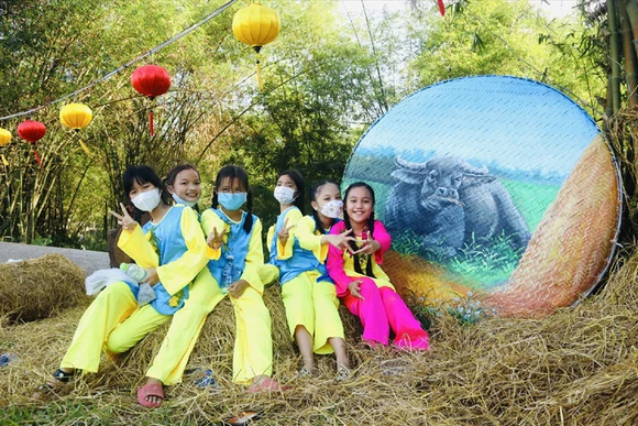 Một góc không gian xanh của Làng du lịch cộng đồng Cẩm Phú-Gò Nổi. (Ảnh: quangnamtourism)