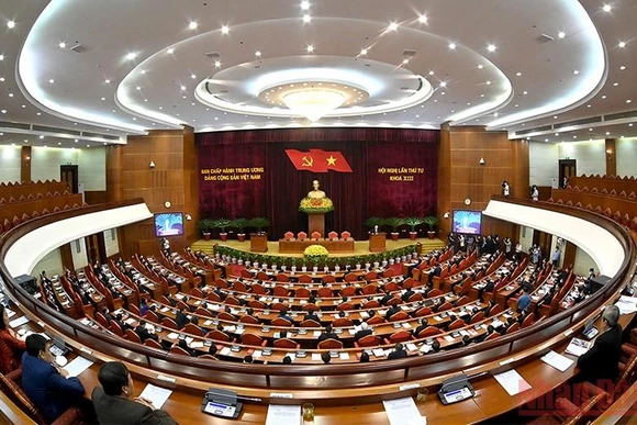 Hội nghị lần thứ tư Ban Chấp hành Trung ương Đảng khóa XIII (Ảnh: Đăng Khoa).