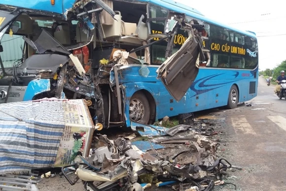 Hiện trường vụ tai nạn. 