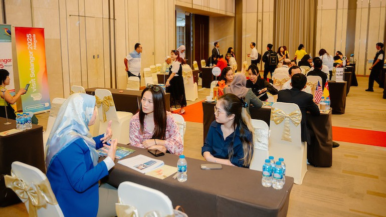 Hội thảo Giới thiệu điểm đến và Kết nối doanh nghiệp quy tụ các đại diện trong lĩnh vực du lịch, hàng không và khách sạn của hai nước nhằm tìm kiếm cơ hội hợp tác mới. tan06782.jpg