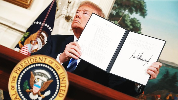 Tổng thống Donald Trump công bố lệnh trừng phạt mới lên Iran. Ảnh: CNN