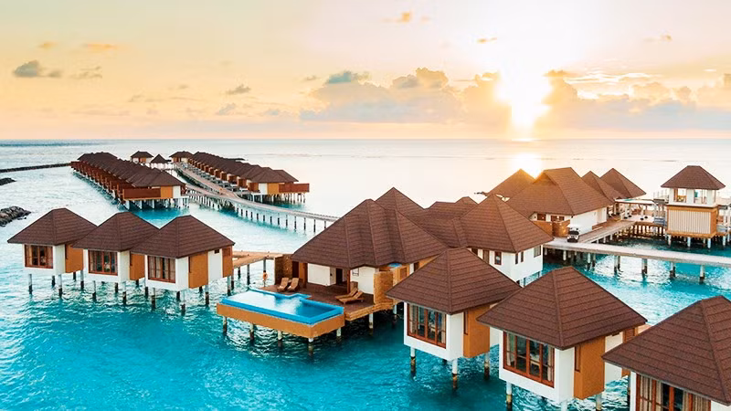 Một khu resort tuân thủ các điều kiện du lịch bền vững tại Maldives. Ảnh: RIA NOVOSTI
