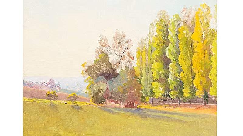 Tác phẩm “Hẻm cây bạch dương” của Vua Hàm Nghi. Ảnh: BTC cung cấp