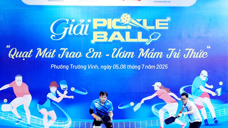 Giải Pickleball “Quạt mát trao em - Ươm mầm tri thức” tổ chức tại Nghệ An. Ảnh: BTC 