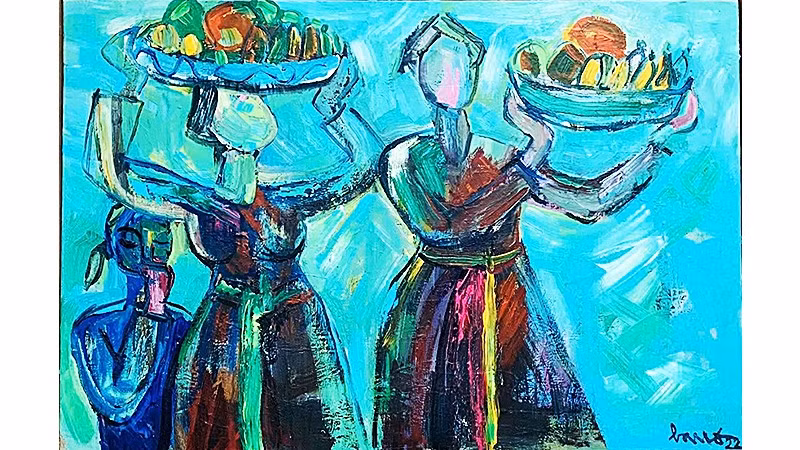 “Vào chùa”, Acrylic, 120x80cm.