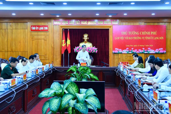 Quang cảnh cuộc làm việc. (Ảnh: Thanh Giang)
