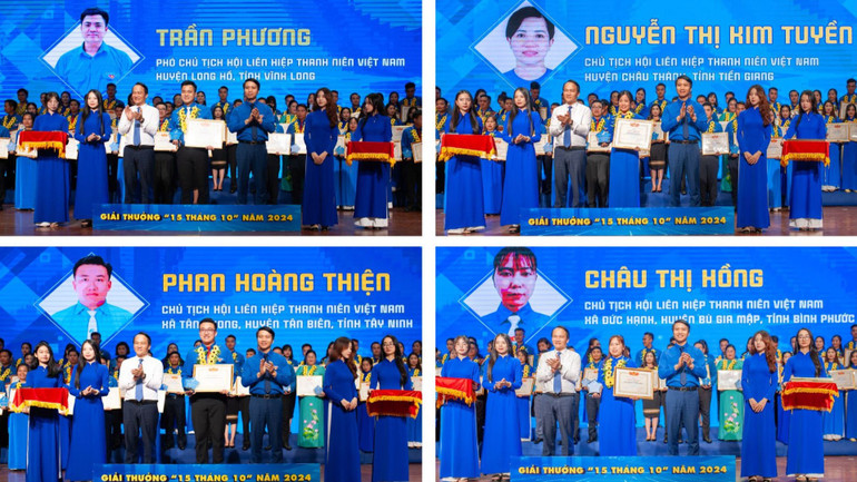 Các cá nhân tiêu biểu của Hội Liên hiệp Thanh niên Việt Nam các tỉnh, thành phố, đơn vị trực thuộc.