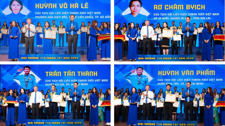 Các cán bộ đạt Giải thưởng “15 tháng 10” năm 2024.